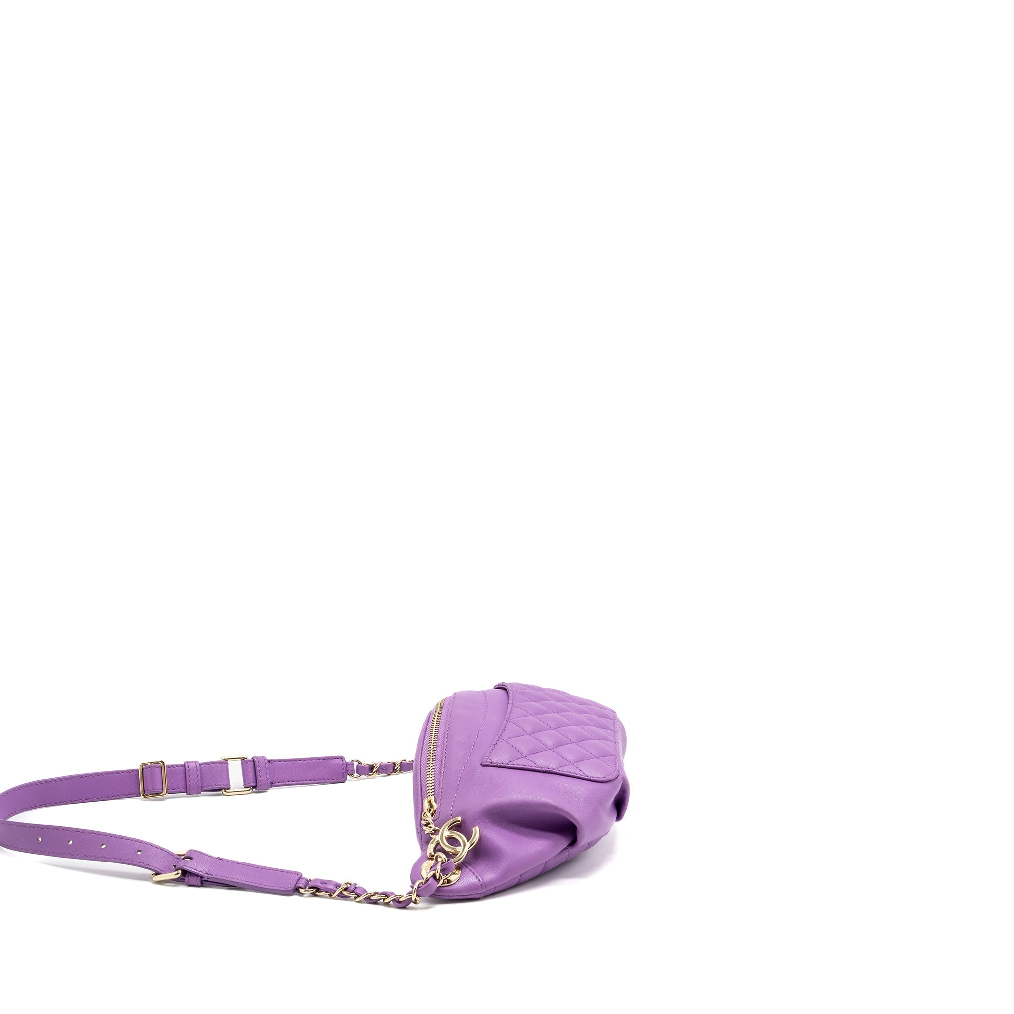 CHANEL BELT BAG LAMBSKIN PURPLE LGHW