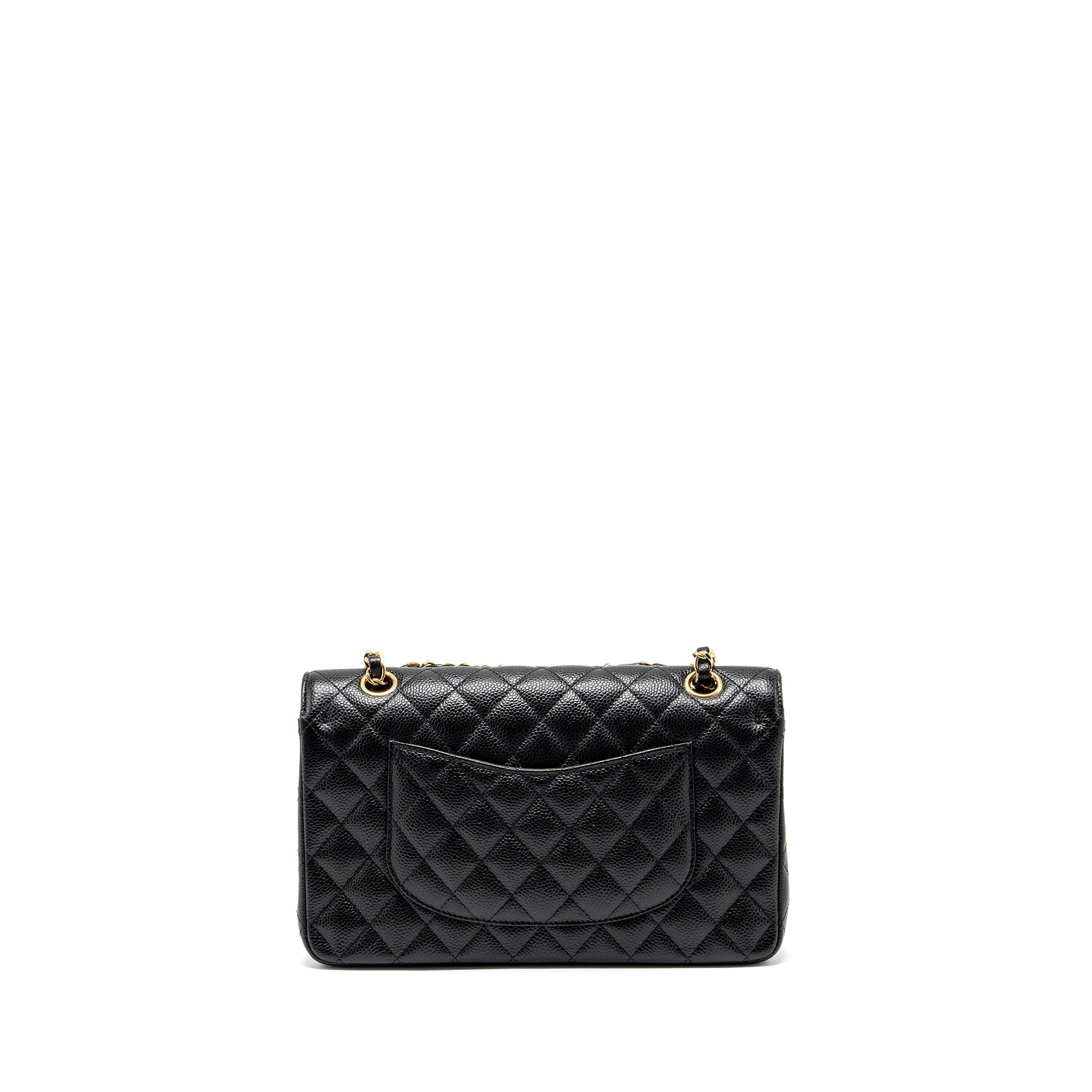 CHANEL MEDIUM CLASSIC DOUBLE FLAP BAG CAVIAR BLACK GHW