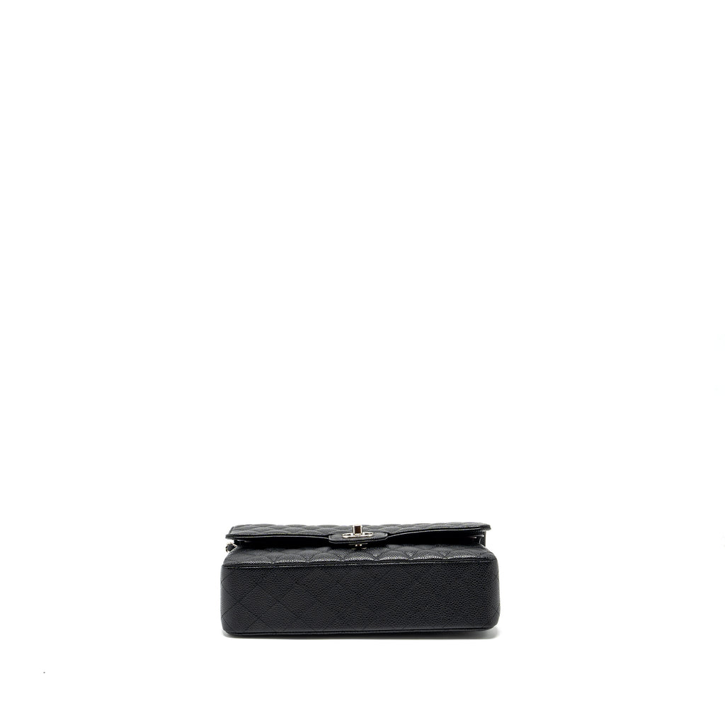 CHANEL MEDIUM CLASSIC DOUBLE FLAP BAG CAVIAR BLACK SHW