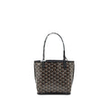 GOYARD ANJOU MINI TOTE BAG GOYARDLINE CANVAS / CALFSKIN BLACK SHW
