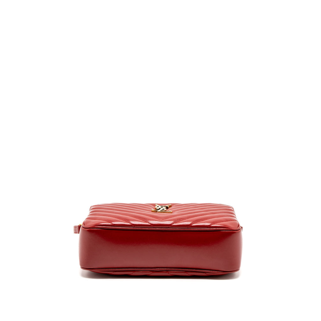 SAINT LAURENT LOU CAMERA BAG CALFSKIN RED GHW
