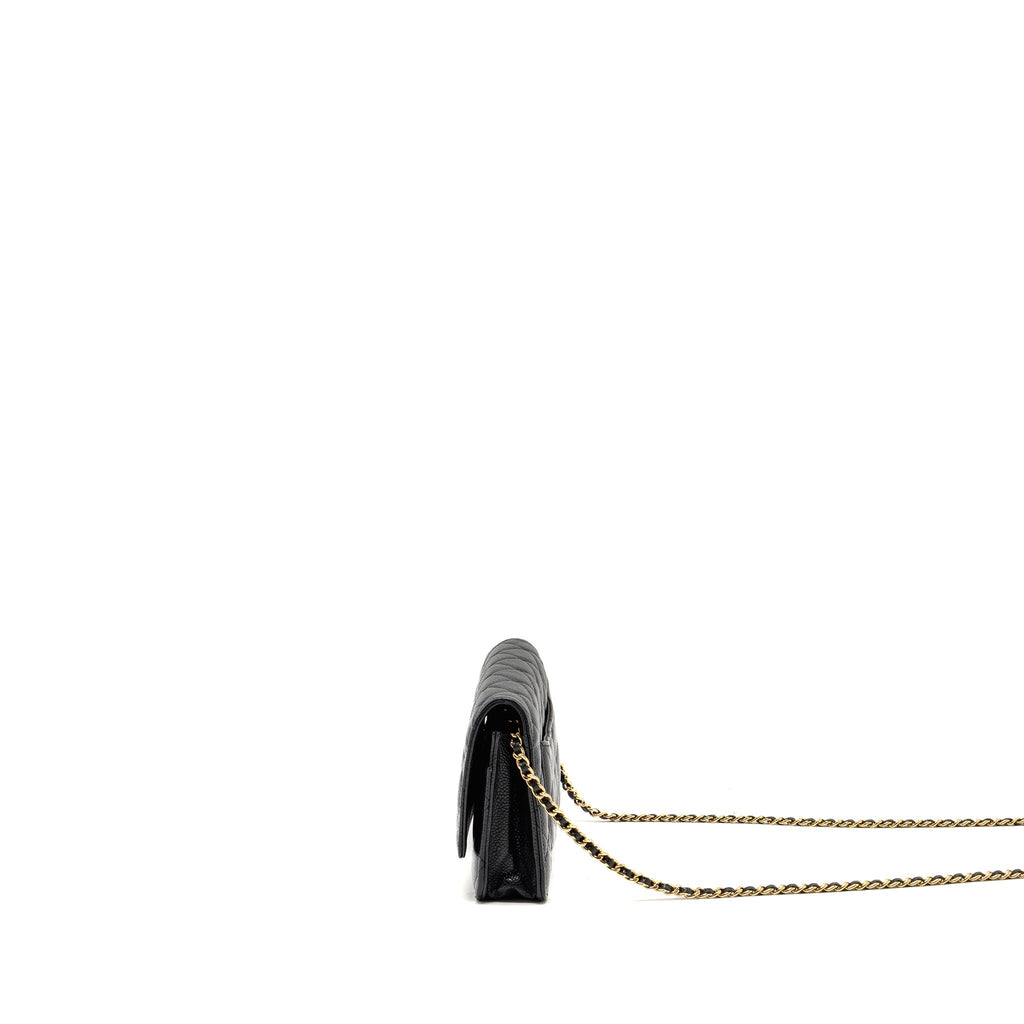 CHANEL CLASSIC WALLET ON CHAIN CAVIAR BLACK GHW