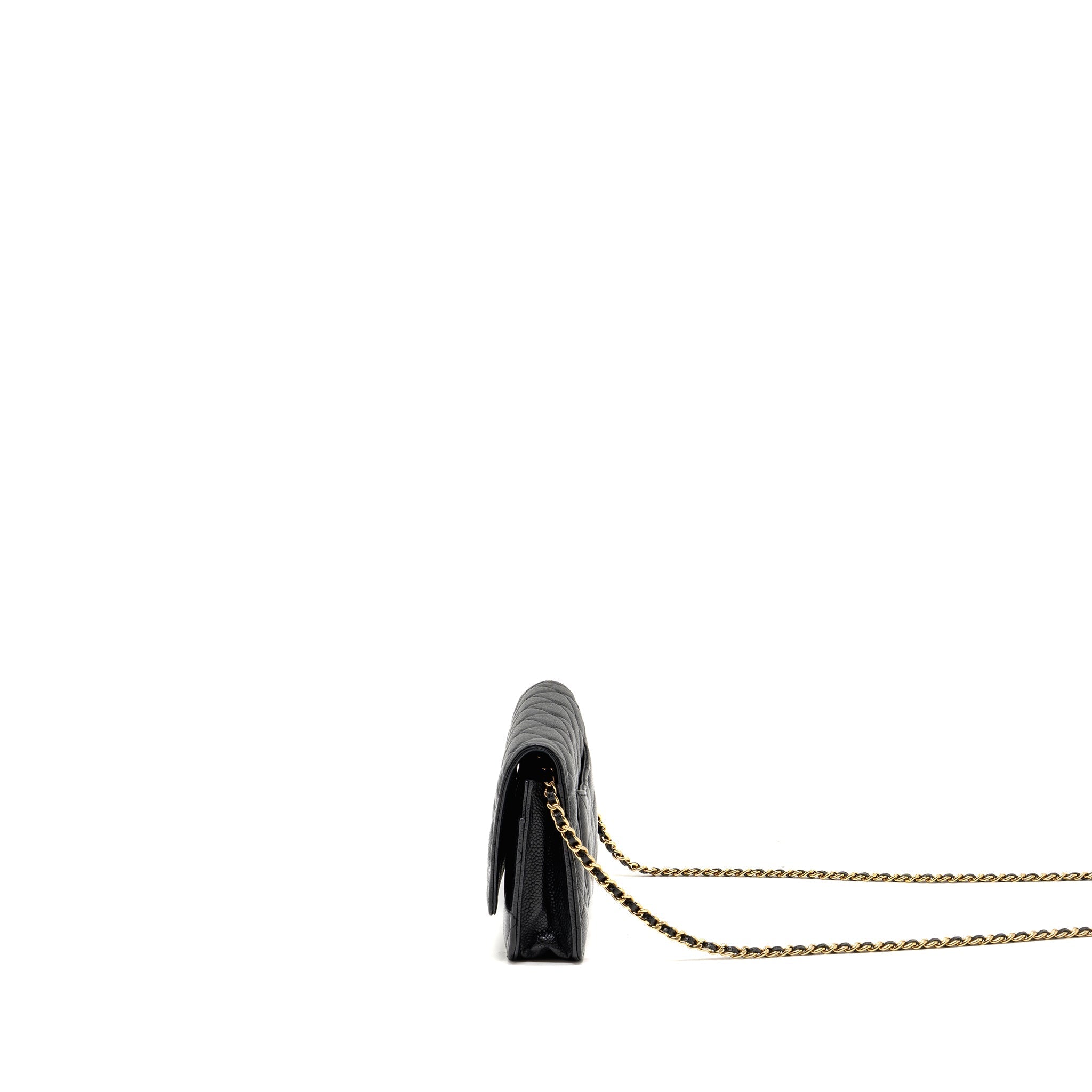 CHANEL CLASSIC WALLET ON CHAIN CAVIAR BLACK GHW