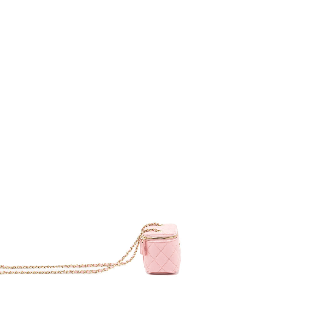 CHANEL MINI VANITY CASE CAVIAR PINK LGHW