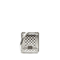 CHANEL BOY NORTH SOUTH FLAP BAG PATENT /GOATSKIN SILVER RUTHENIUM HARDWARE