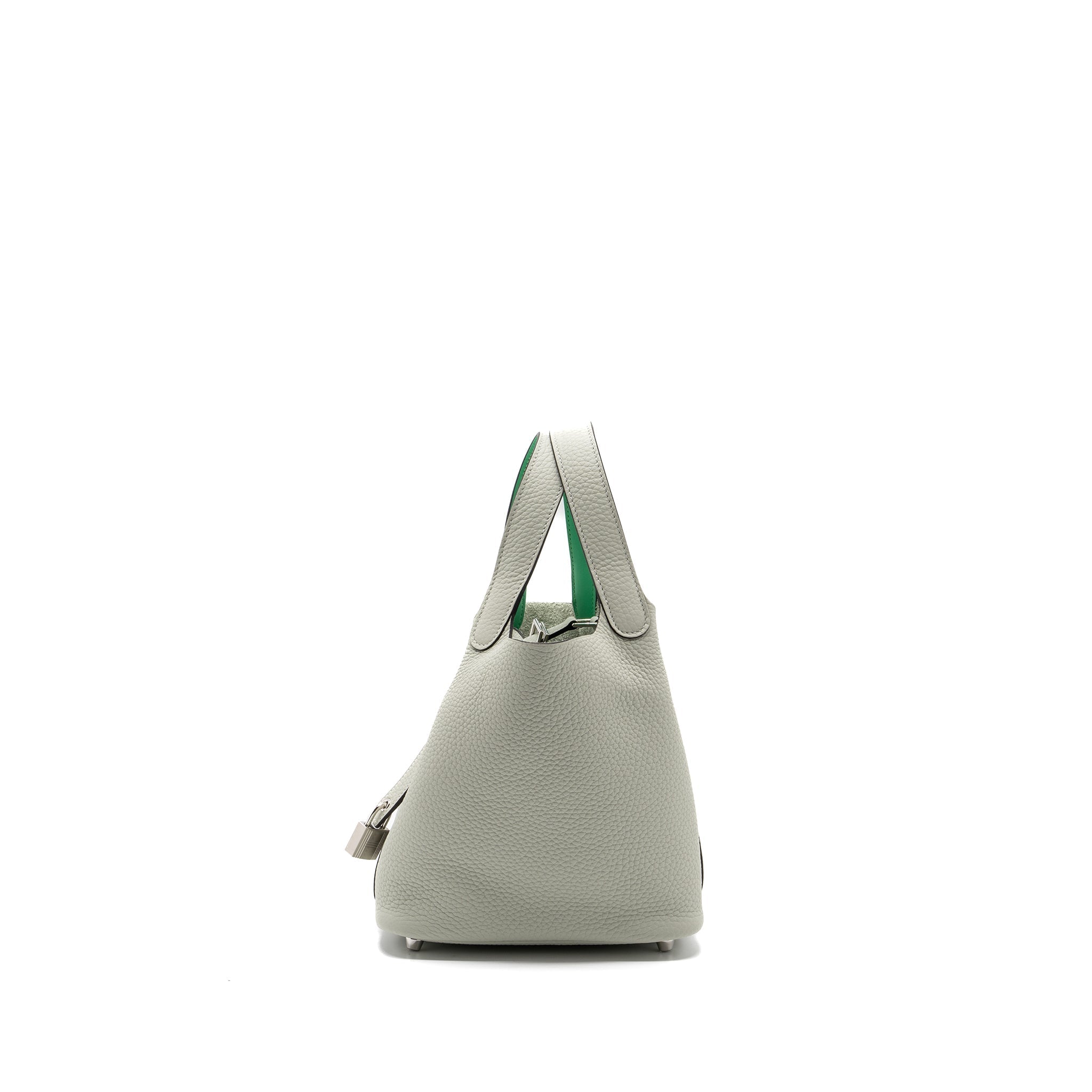 HERMES PICOTIN 18 LOCK BAG CLEMENCE / SWIFT GRIS NEVE/ VERT COMICS SHW