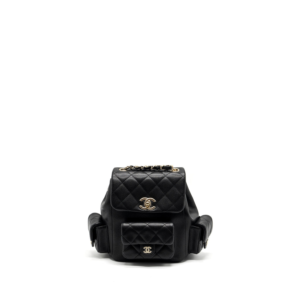 CHANEL 23K TRIPLE POCKET BACKPACK CAVIAR BLACK LGHW (MICROCHIP)