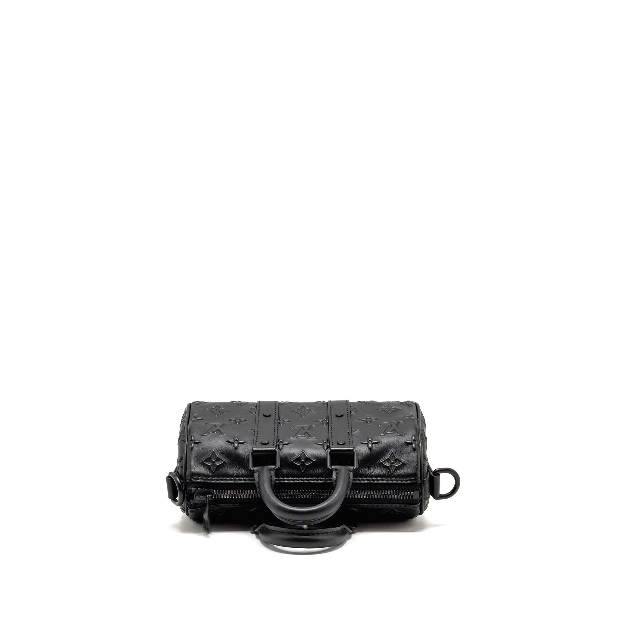 LOUIS VUITTON KEEPALL XS MONOGRAM SEAL COWHIDE LEATHER SO BLACK