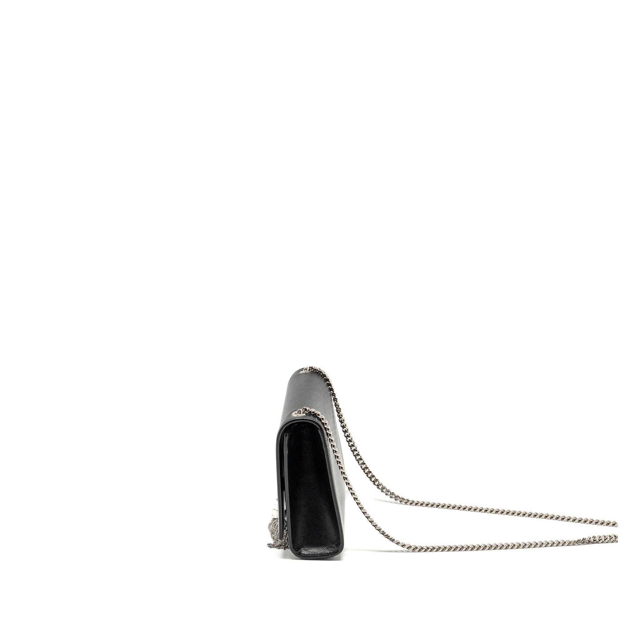 SAINT LAURENT /YSL KATE MEDIUM CHAIN BAG WITH TASSEL CALFSKIN BLACK SHW