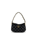 CHANEL 23K HOBO SHOULDER BAG CALFSKIN BLACK GHW (MICROCHIP)
