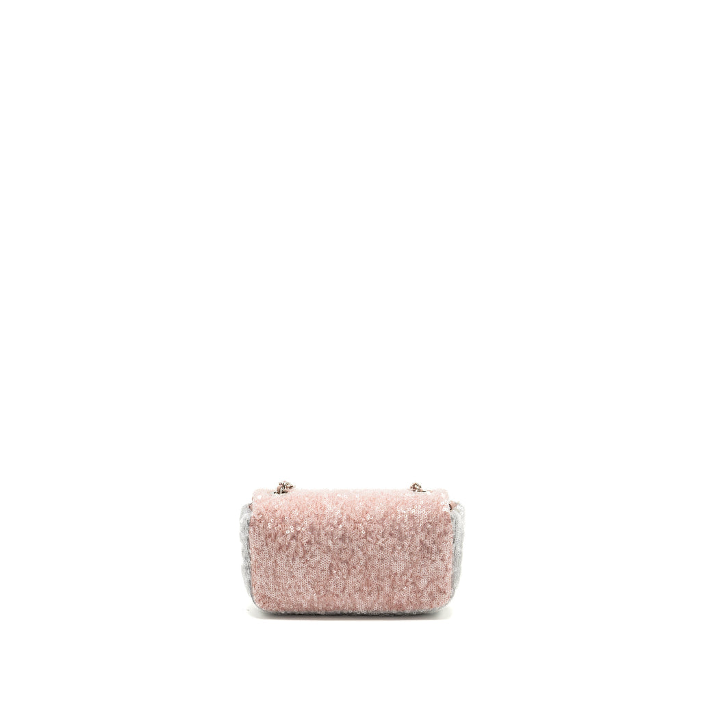 CHANEL 18S MINI WATERFALL FLAP BAG SEQUIN PINK/BLUE/YELLOW SHW