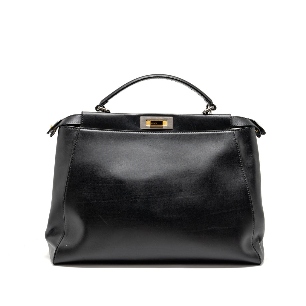 FENDI LARGE PEEKABOO BAG CALFSKIN BLACK GHW