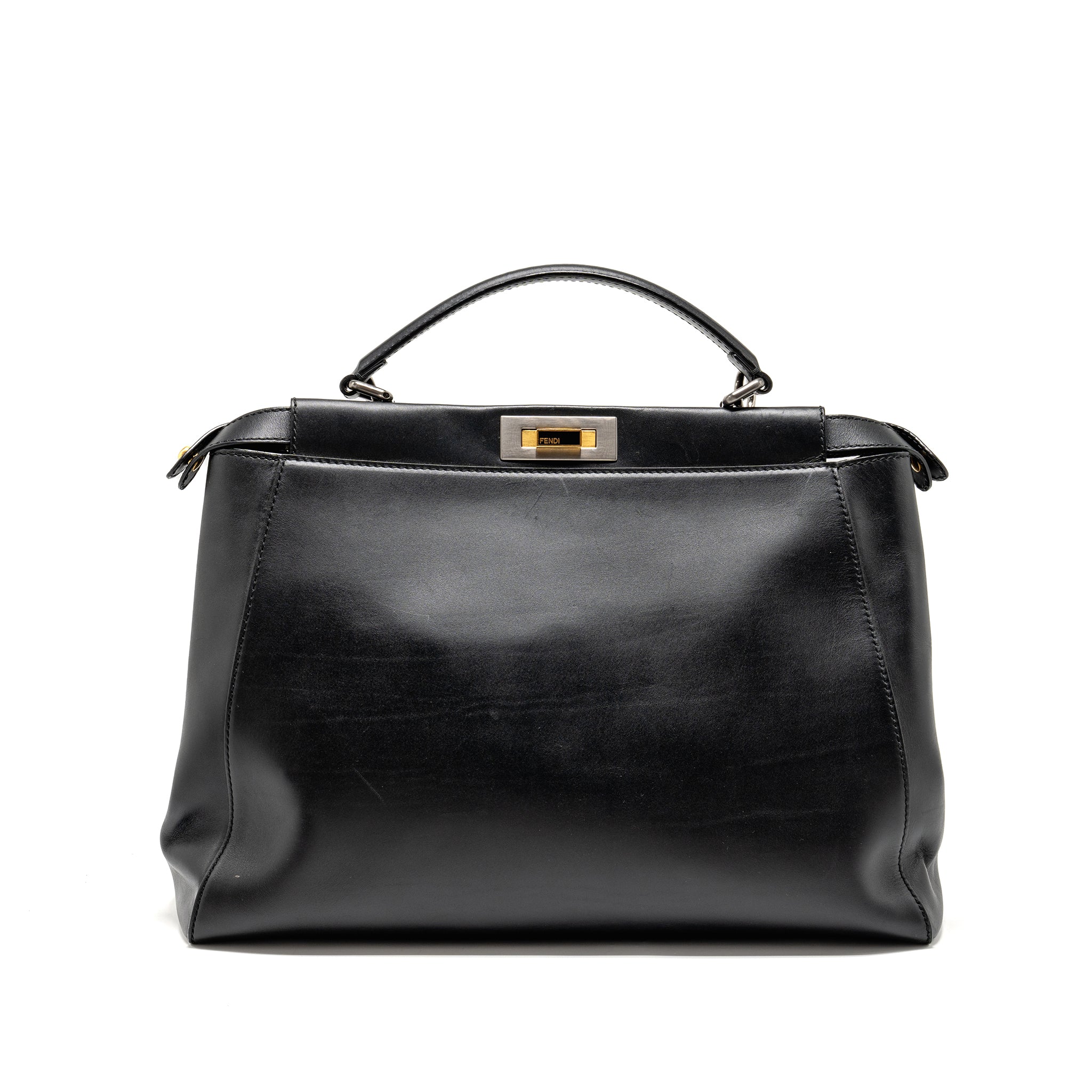 FENDI LARGE PEEKABOO BAG CALFSKIN BLACK GHW