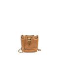 CHANEL MINI DRAWSTRING BUCKET BAG CALFSKIN DARK BEIGE LGHW