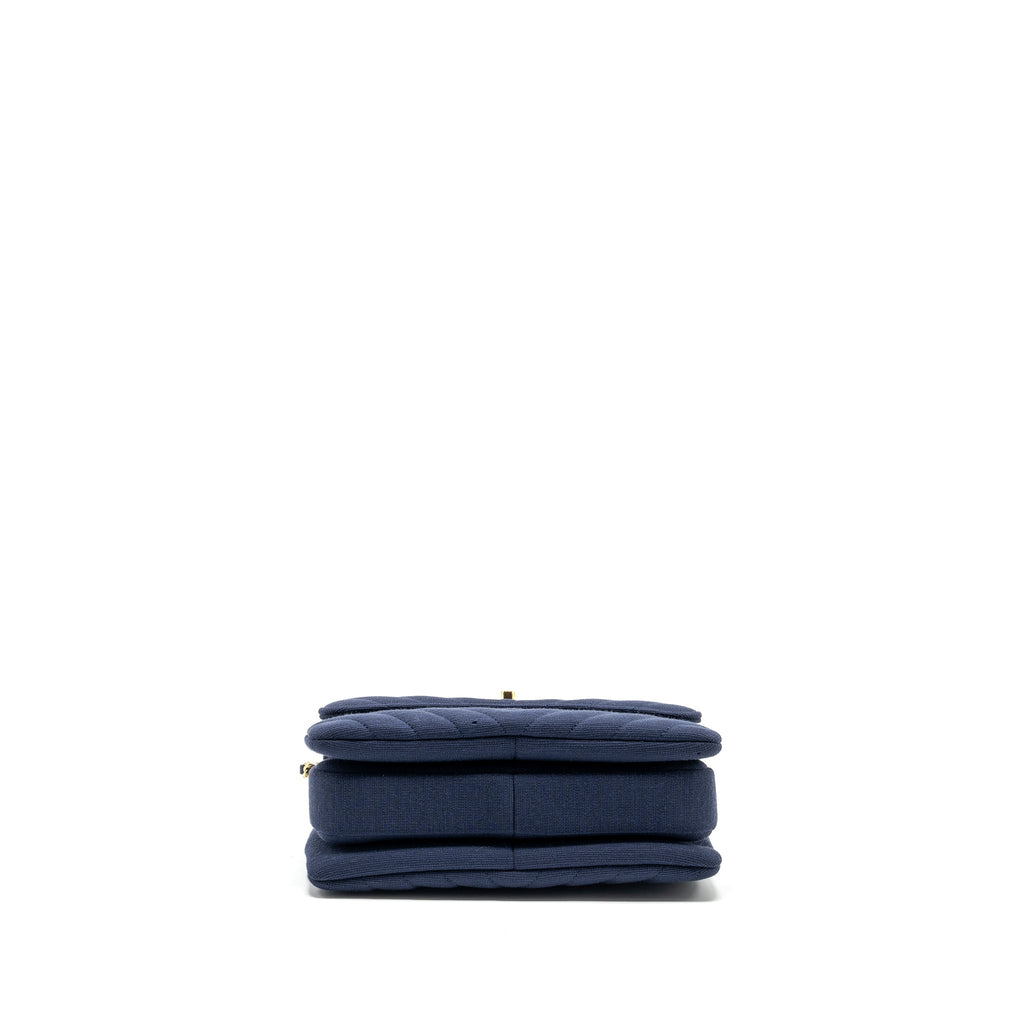 CHANEL SMALL CHEVRON TRENDY CC FABRIC NAVY GHW