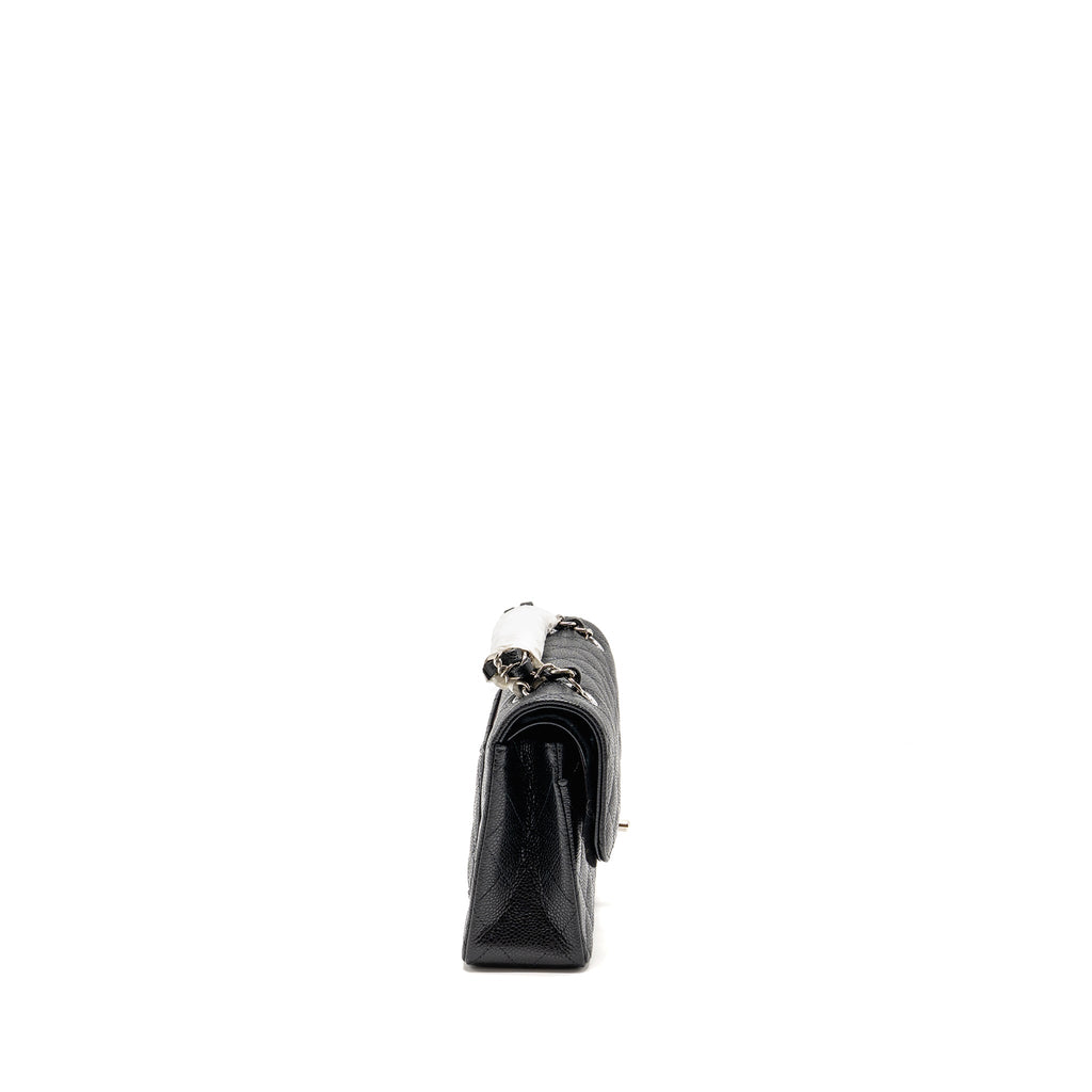 CHANEL SMALL CLASSIC DOUBLE FLAP BAG CAVIAR BLACK SHW
