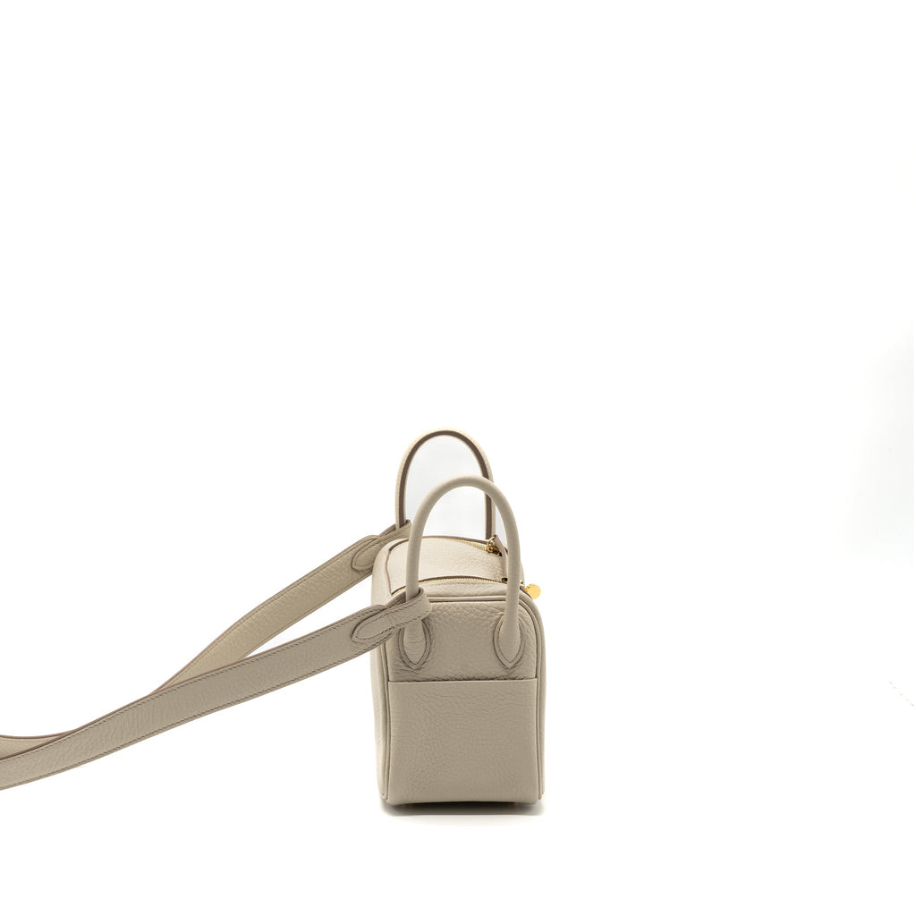 HERMES MINI LINDY CLEMENCE BETON GHW