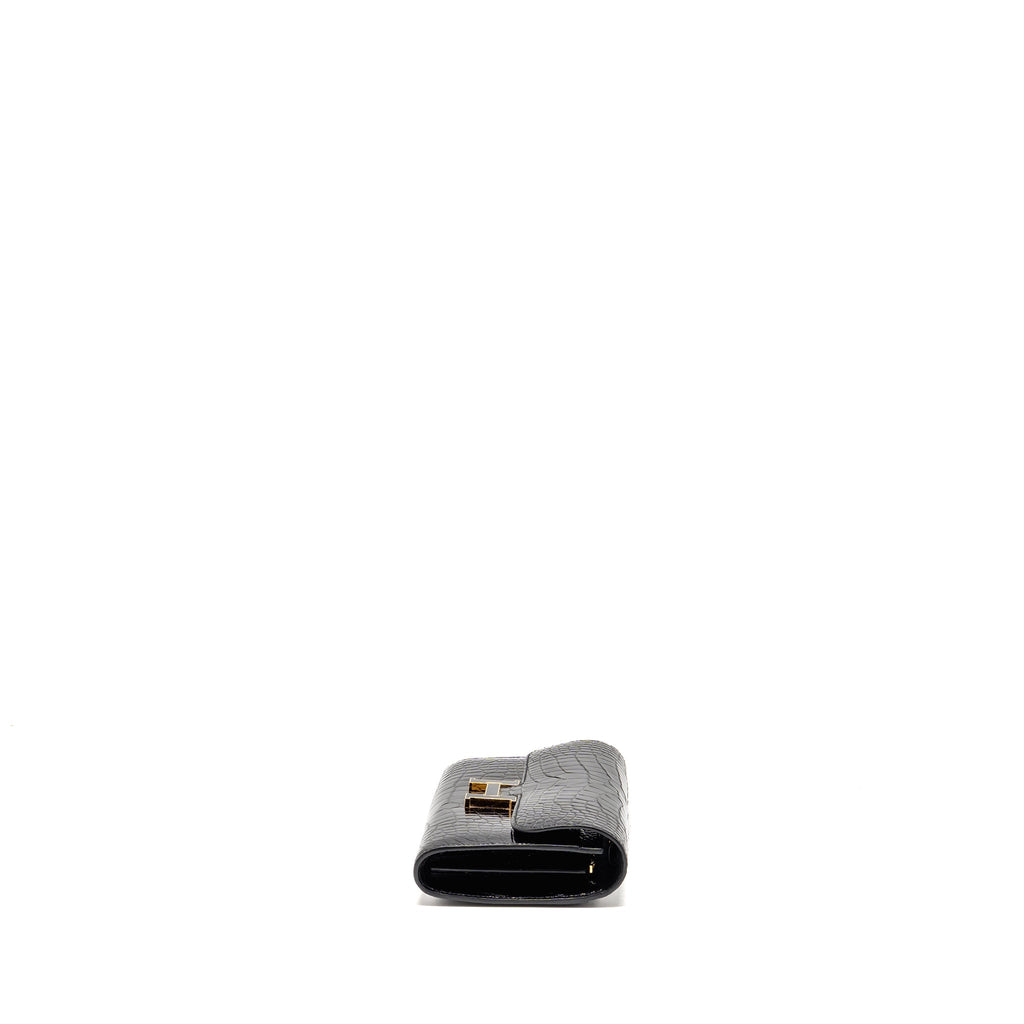 HERMES CONSTANCE TO GO ALLIGATOR MISSISSIPPIENSIS BLACK WITH BLACK HARDWARE