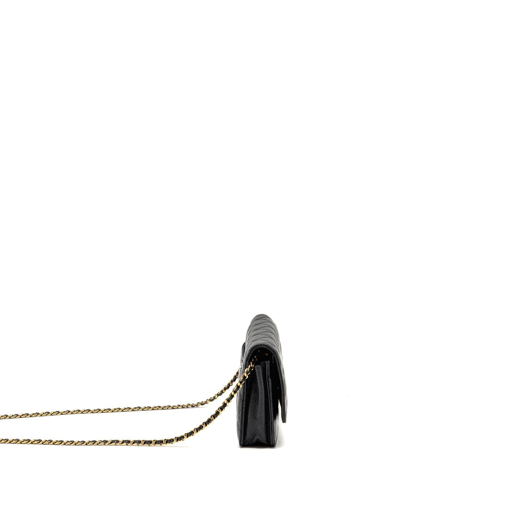 CHANEL CLASSIC WALLET ON CHAIN CAVIAR BLACK GHW