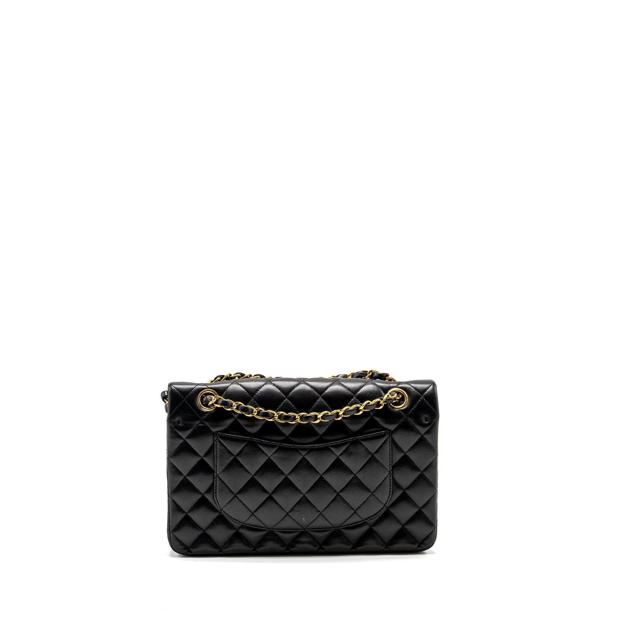 CHANEL MEDIUM CLASSIC DOUBLE FLAP BAG LAMBSKIN BLACK GHW