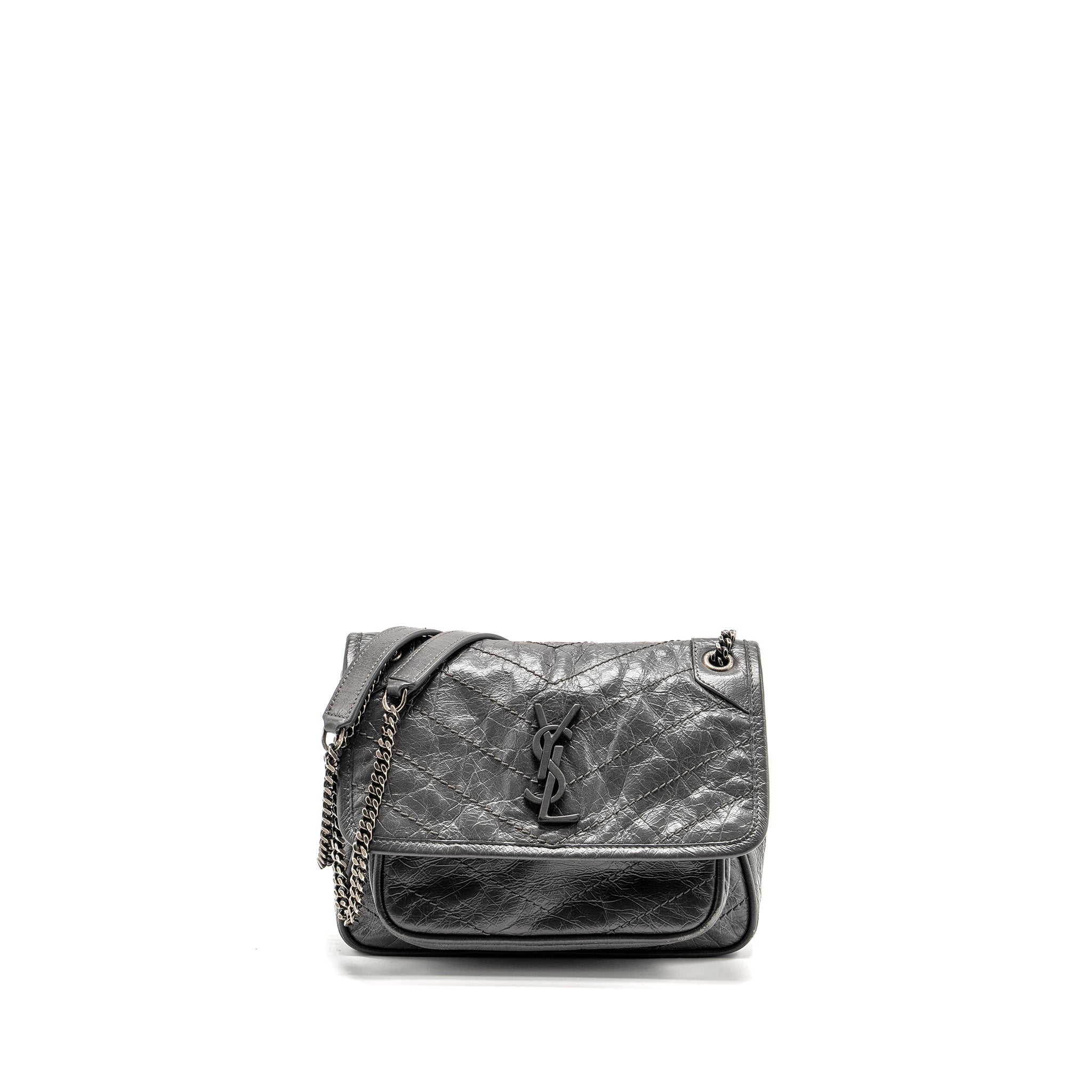 SAINT LAURENT NIKI BABY CALFSKIN GREY SHW