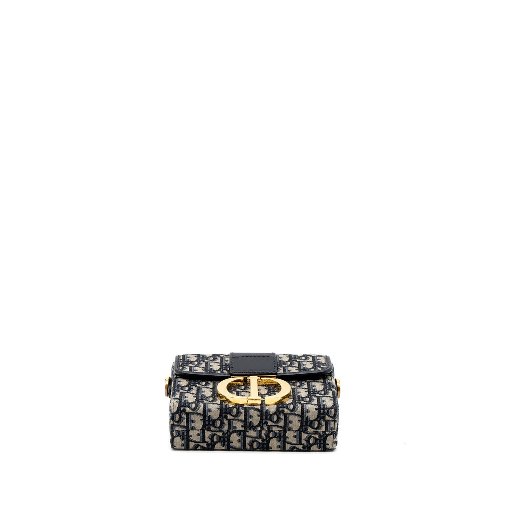 DIOR 30 MONTAIGNE BOX BAG BLUE DIOR OBLIQUE JACQUARD GHW