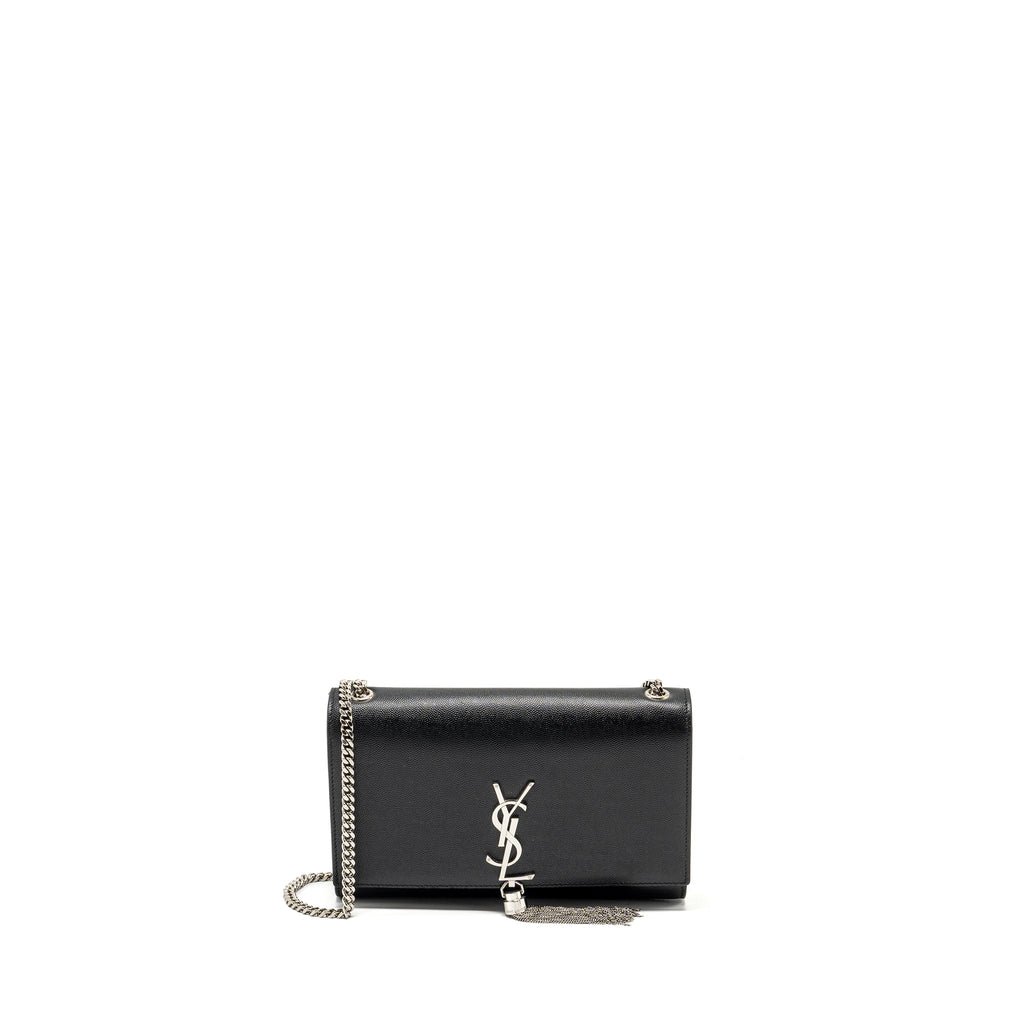 SAINT LAURENT /YSL KATE MEDIUM CHAIN BAG WITH TASSEL CALFSKIN BLACK SHW