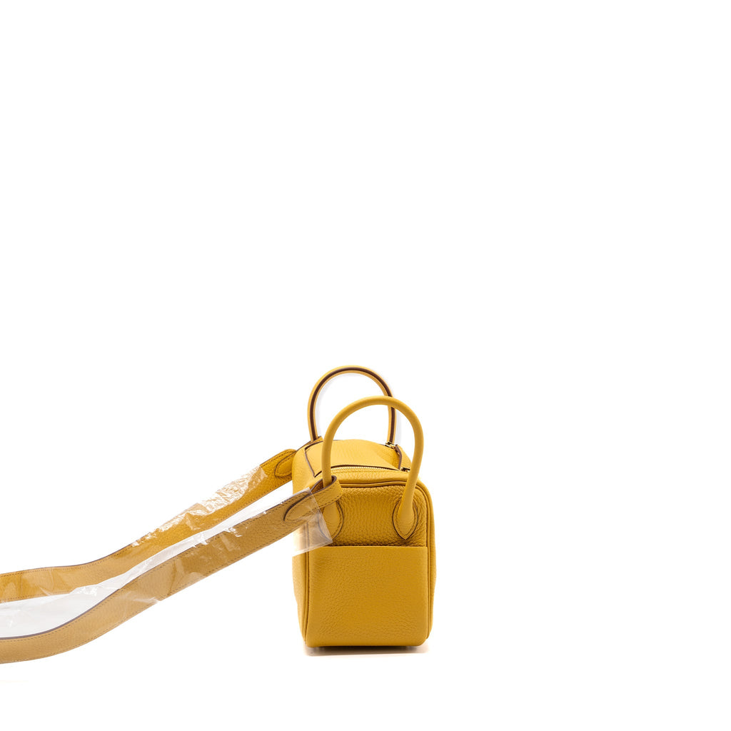 HERMES MINI LINDY CLEMENCE JAUNE AMBER GHW