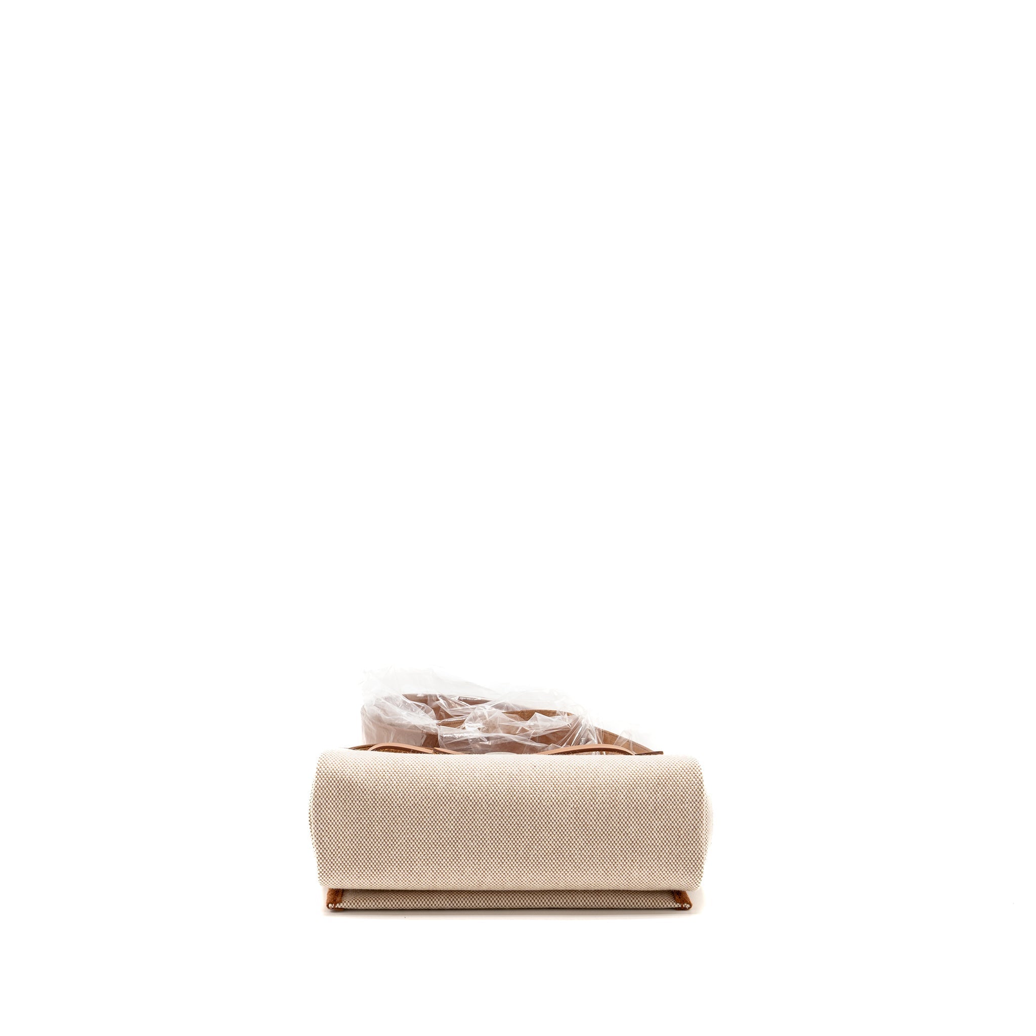 HERMES HERBAG MINI CANVAS / HUNTER LEATHER ECRU-BEIGE / FAUVE SHW