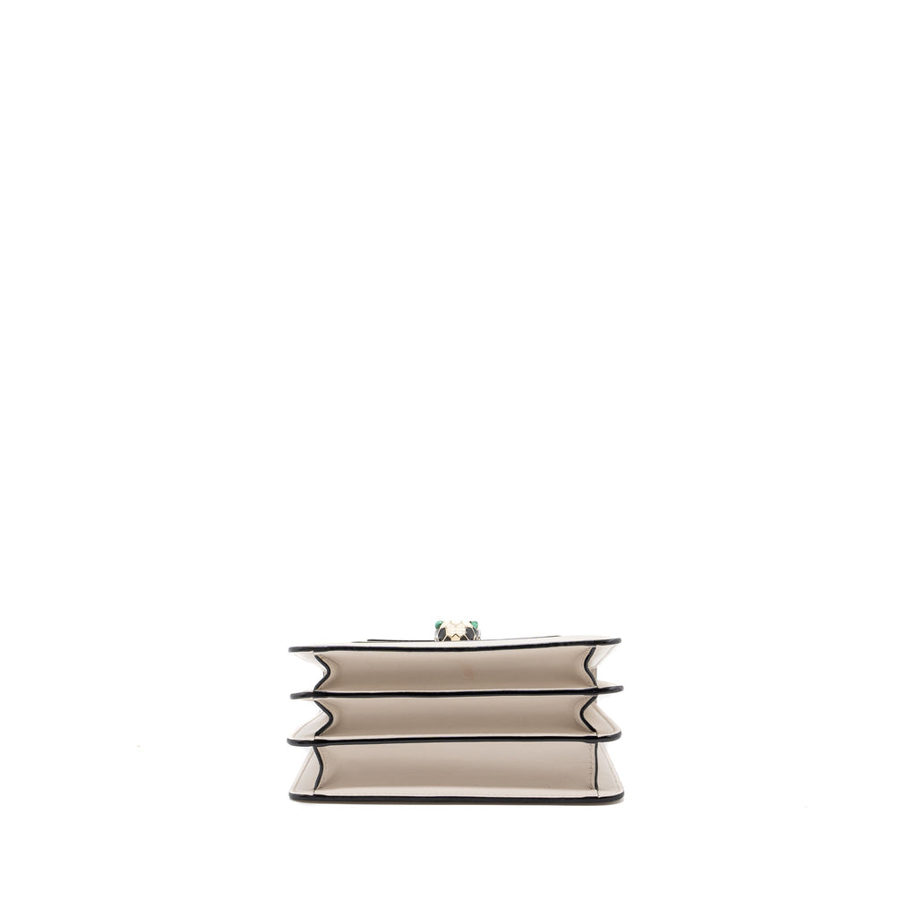 BVLGARI TOP HANDLE SERPENTI BAG CALFSKIN WHITE LGHW