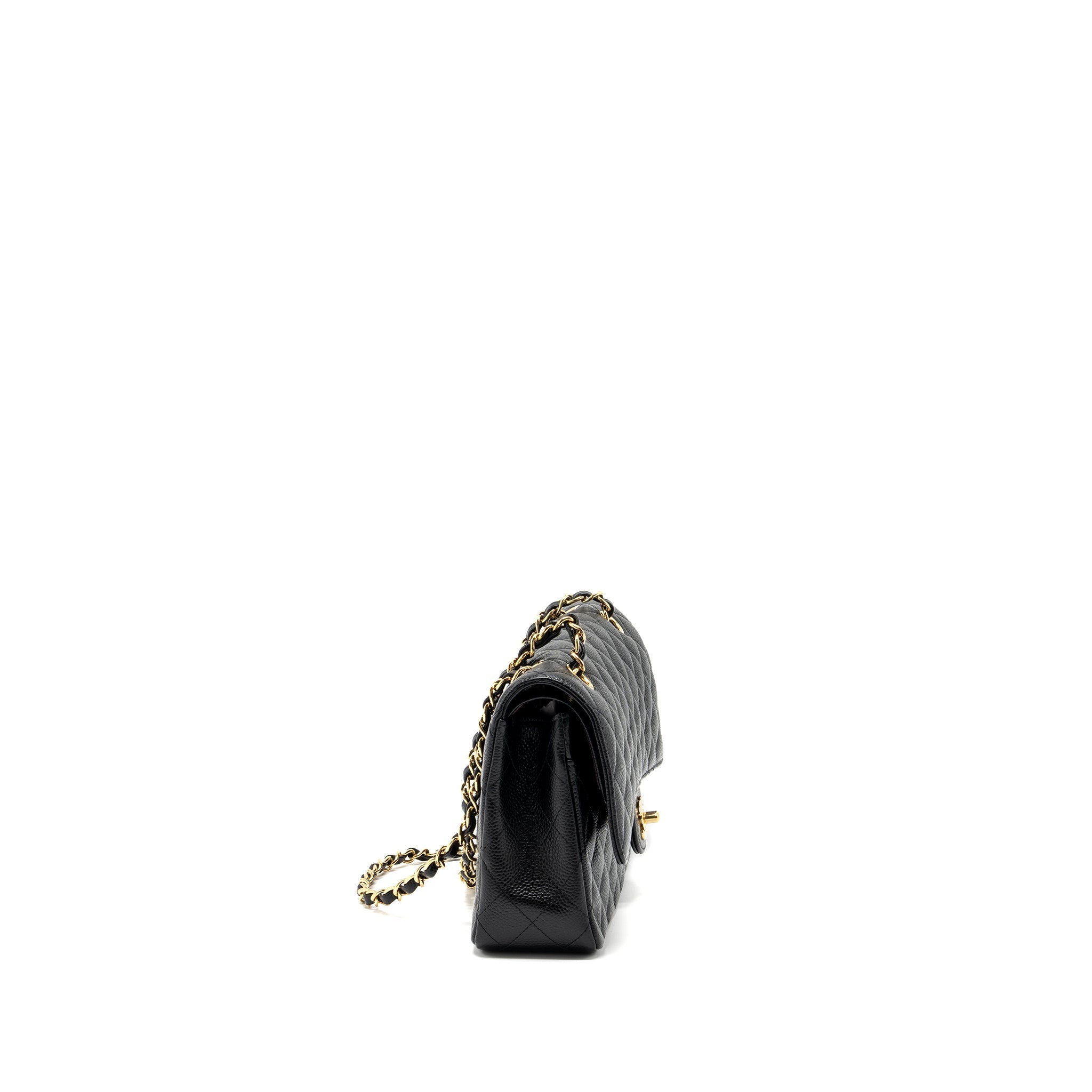 CHANEL MEDIUM CLASSIC DOUBLE FLAP BAG CAVIAR BLACK GHW