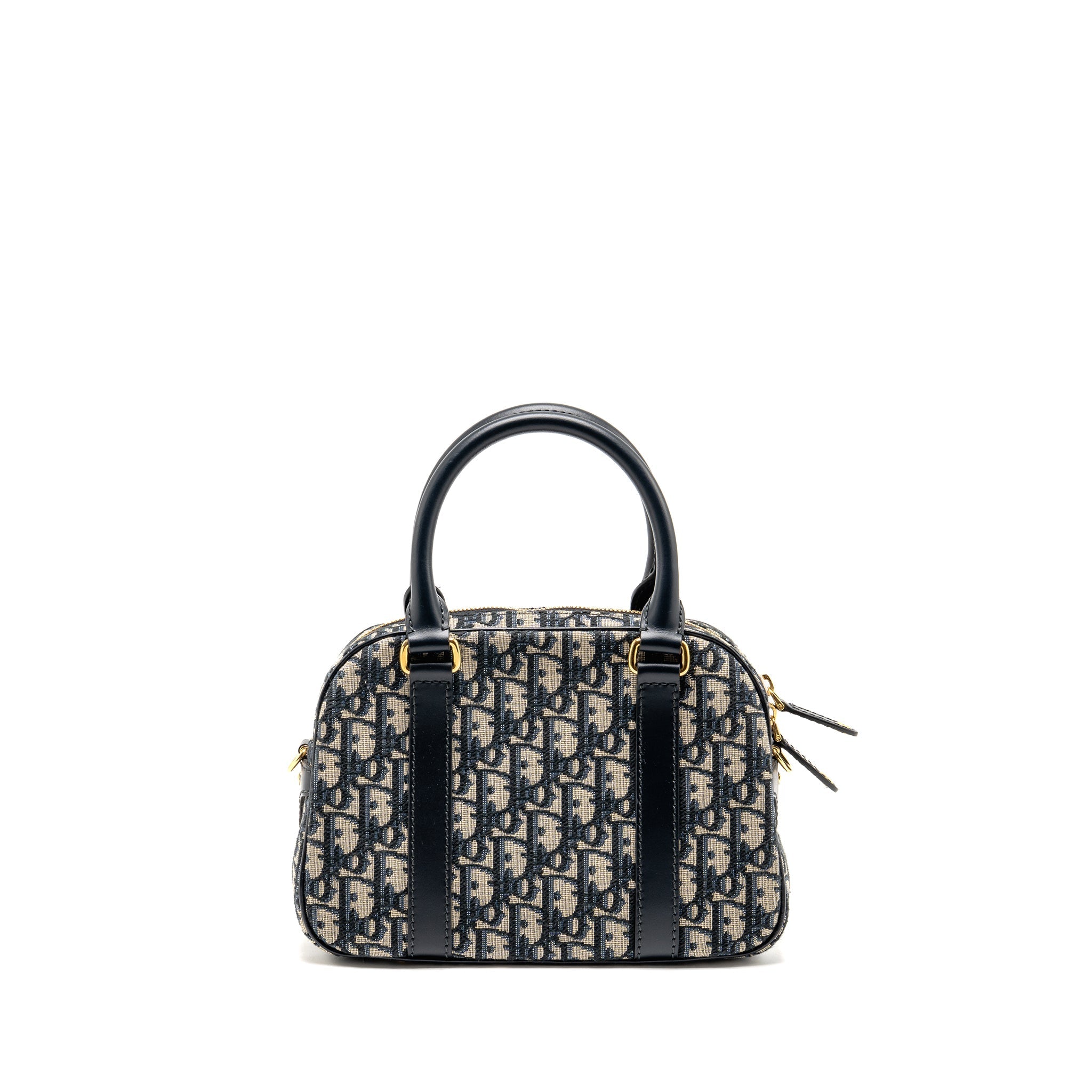 DIOR MEDIUM BOWLING BAG DIOR OBLIQUE CANVAS BLUE GHW