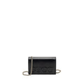 GUCCI FLAP WALLET ON CHAIN CALFSKIN BLACK SHW
