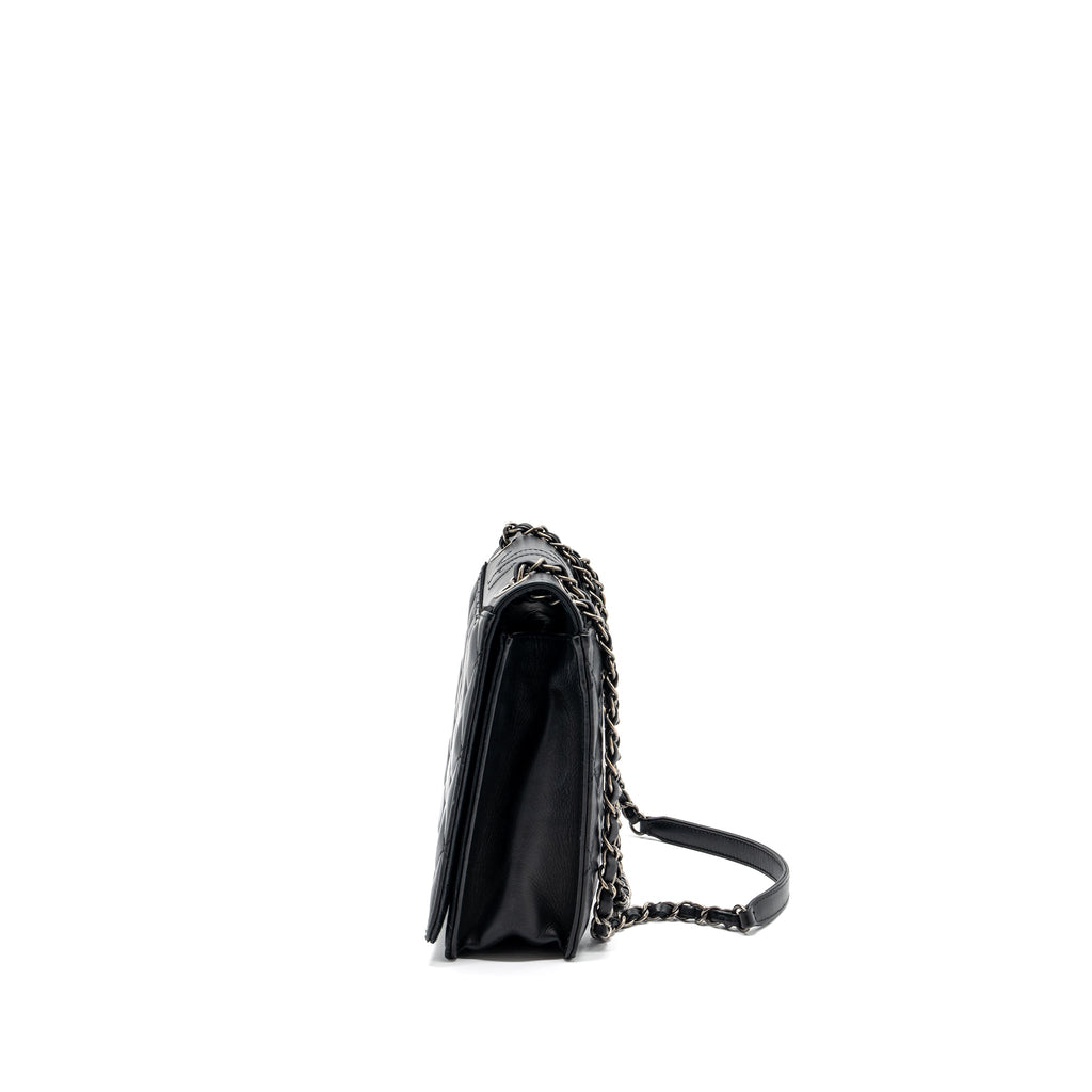 CHANEL QUILTED FLAP BAG CALFSKIN BLACK RUTHENIUM HARDWARE