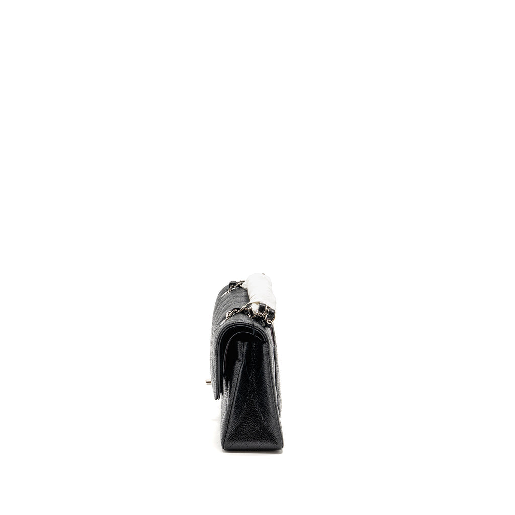CHANEL SMALL CLASSIC DOUBLE FLAP BAG CAVIAR BLACK SHW