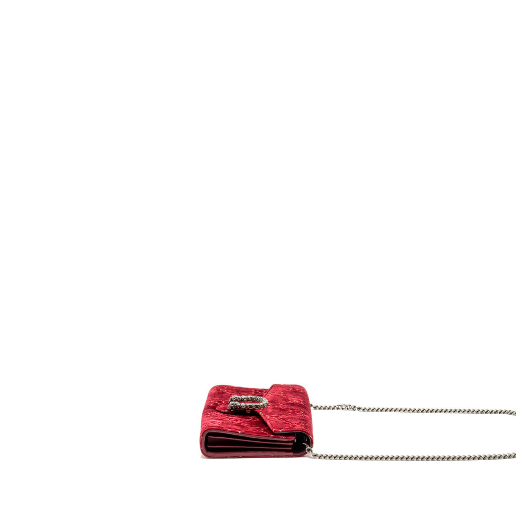 GUCCI DIONYSUS WALLET ON CHAIN VELVET RED SHW