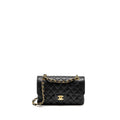 CHANEL SMALL CLASSIC DOUBLE FLAP BAG CAVIAR BLACK GHW (MICROCHIP)