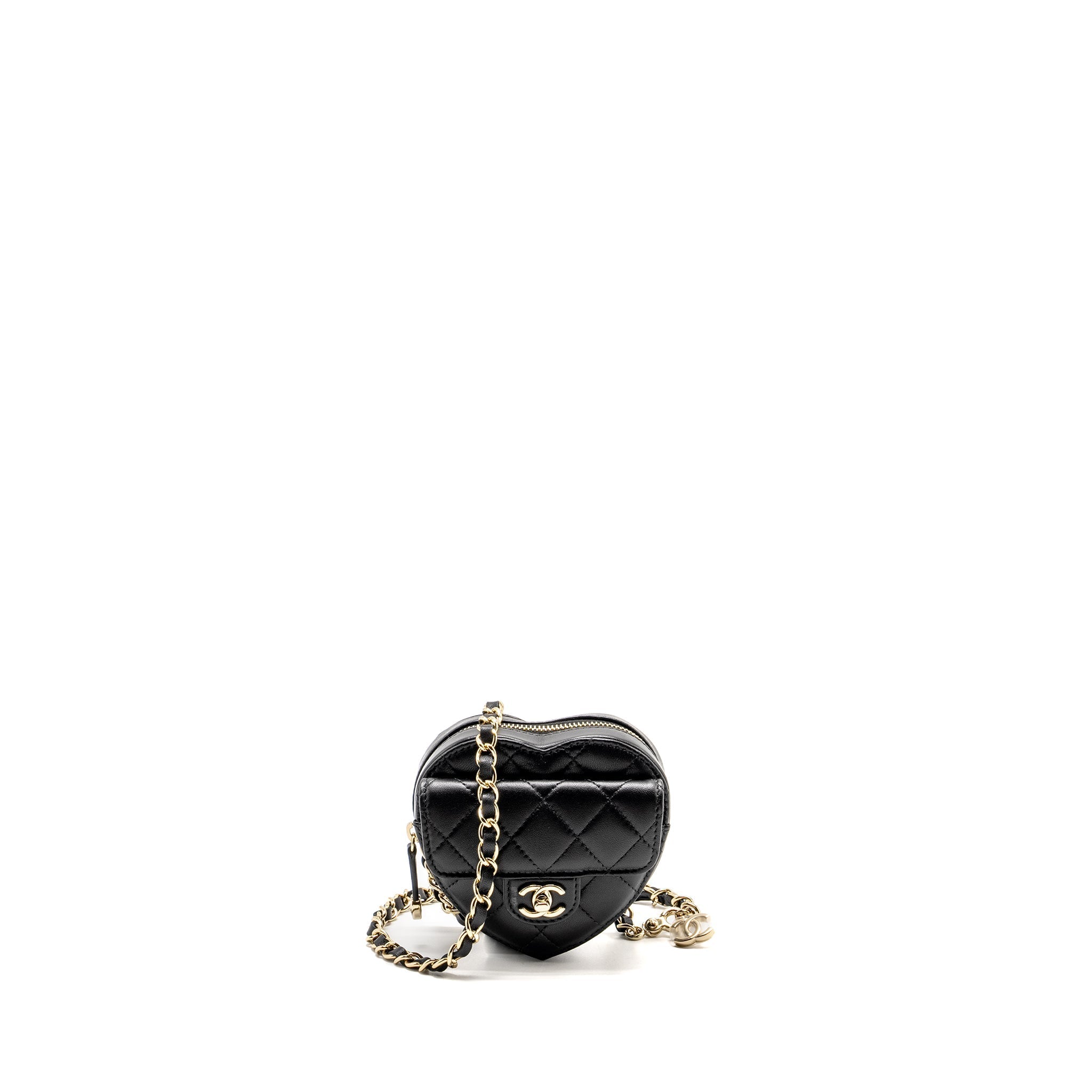 CHANEL 22S HEART BELT BAG LAMBSKIN BLACK LGHW