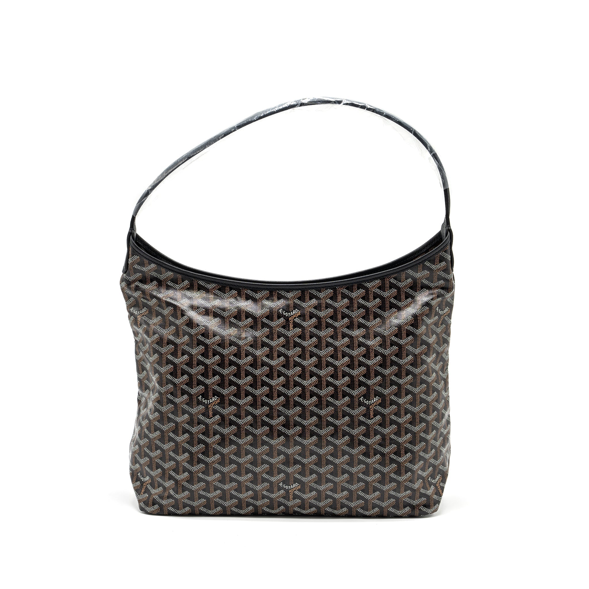GOYARD BOHEME HOBO BAG GOYARDLINE CANVAS / CALFSKIN BLACK SHW