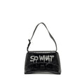 BALENCIAGA LIMITED EDITION DOWNTOWN SMALL SHOULDER BAG CROC-EMBOSSED CALFSKIN BLACK WITH BLACK HARDWARE
