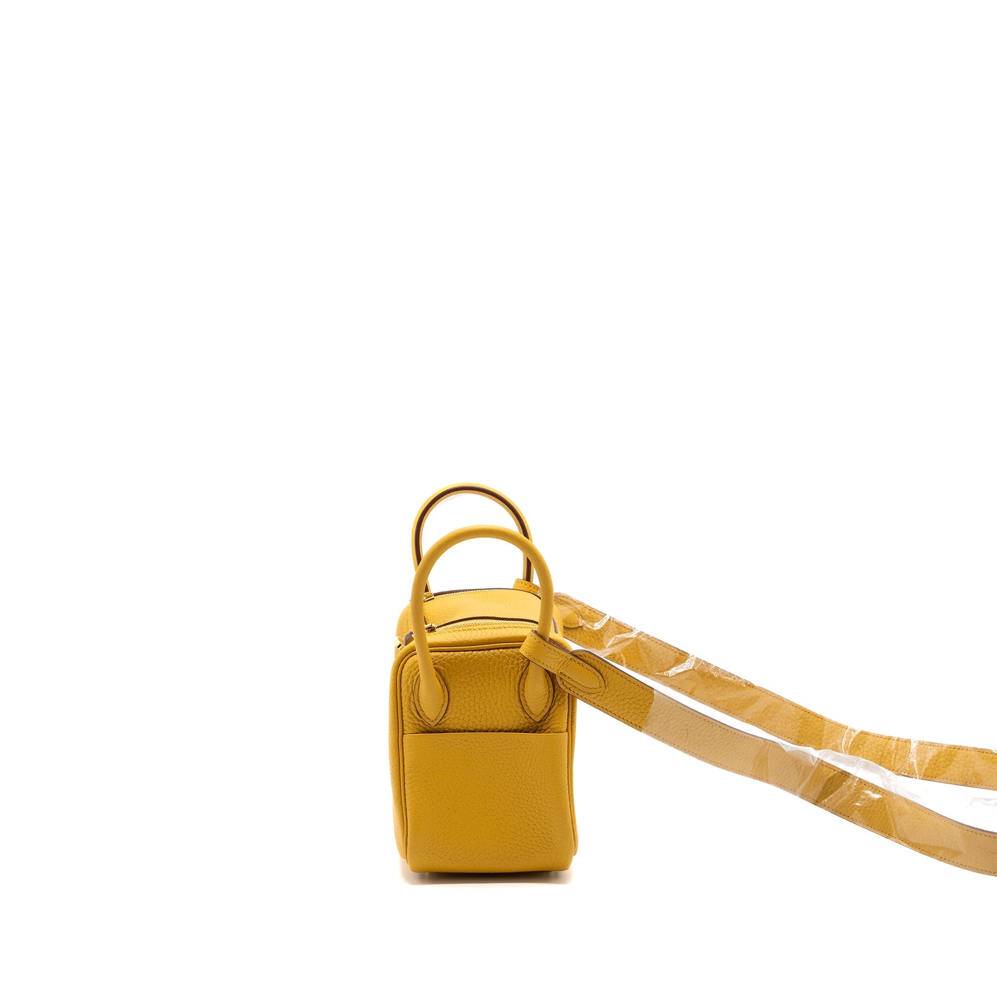 HERMES MINI LINDY CLEMENCE JAUNE AMBER GHW