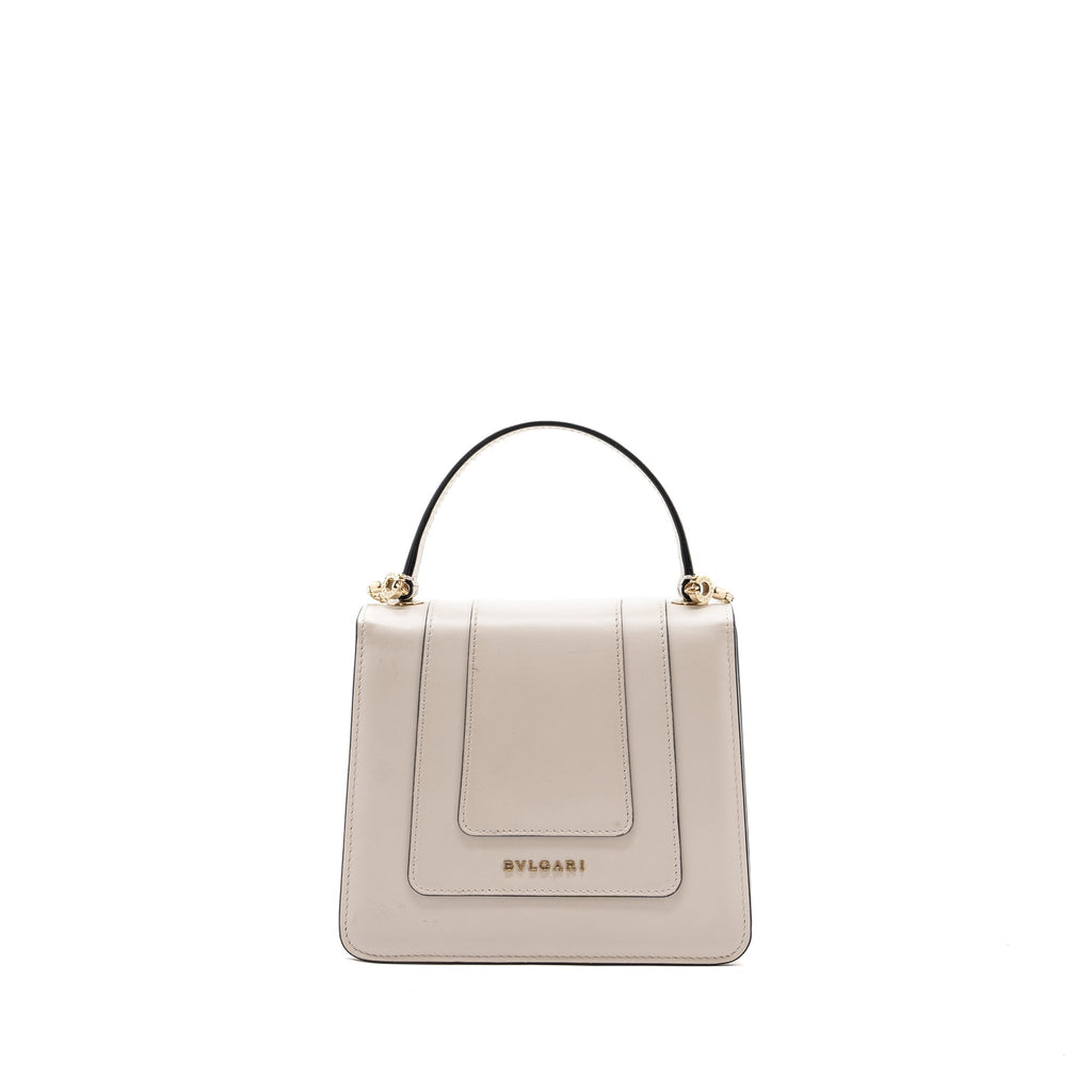 BVLGARI TOP HANDLE SERPENTI BAG CALFSKIN WHITE LGHW