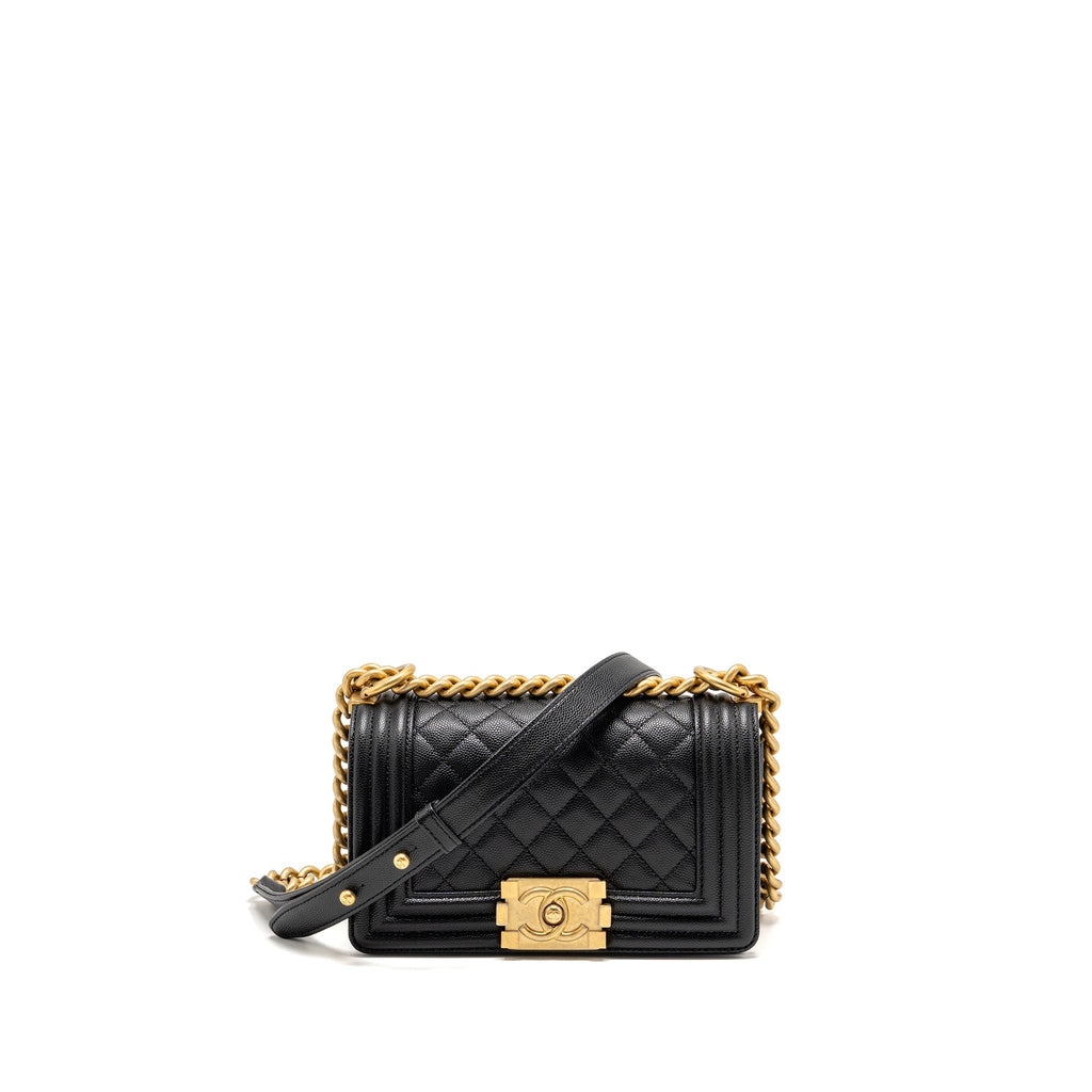 CHANEL SMALL BOY BAG CAVIAR BLACK GHW