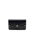 CHANEL VOYAGE CHEVRON CLUTCH CALFSKIN BLACK GHW