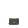 CHANEL 22A SMALL CLASSIC DOUBLE FLAP BAG LAMBSKIN GREY LGHW(MICROCHIP)