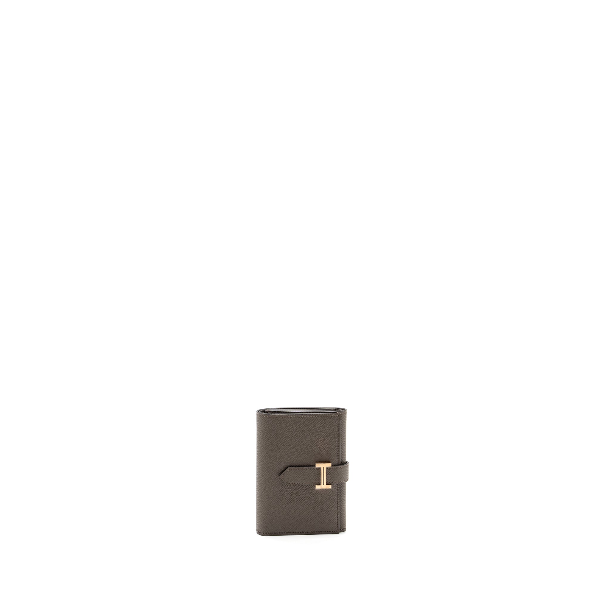 HERMES BEARN COMPACT WALLET EPSOM GRIS ETAIN RGHW