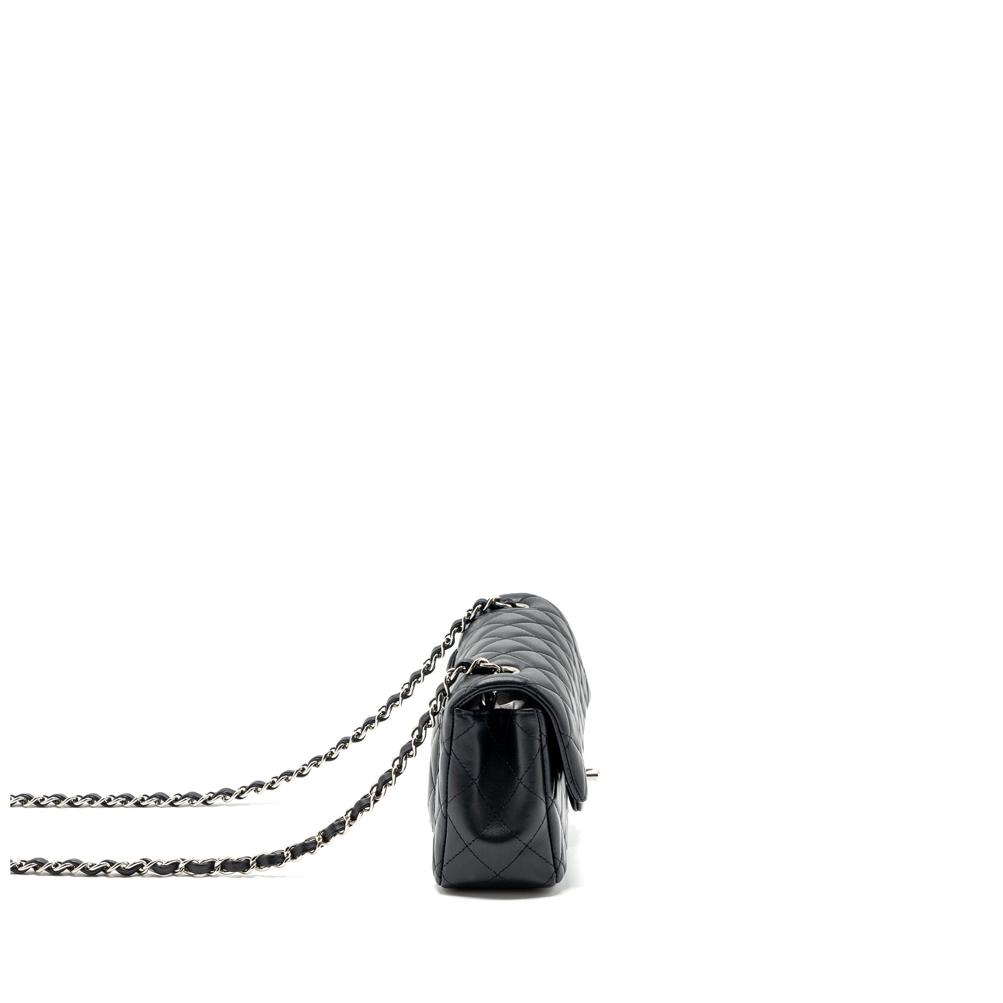 CHANEL CLASSIC MINI RECTANGULAR FLAP BAG LAMBSKIN BLACK SHW