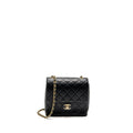 CHANEL 22K RETRO CLASSIC NEW SQUARE LARGE FLAP BAG GOATSKIN BLACK GHW (MICROCHIP)