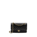 CHANEL MEDIUM CLASSIC DOUBLE  FLAP BAG CAVIAR BLACK GHW