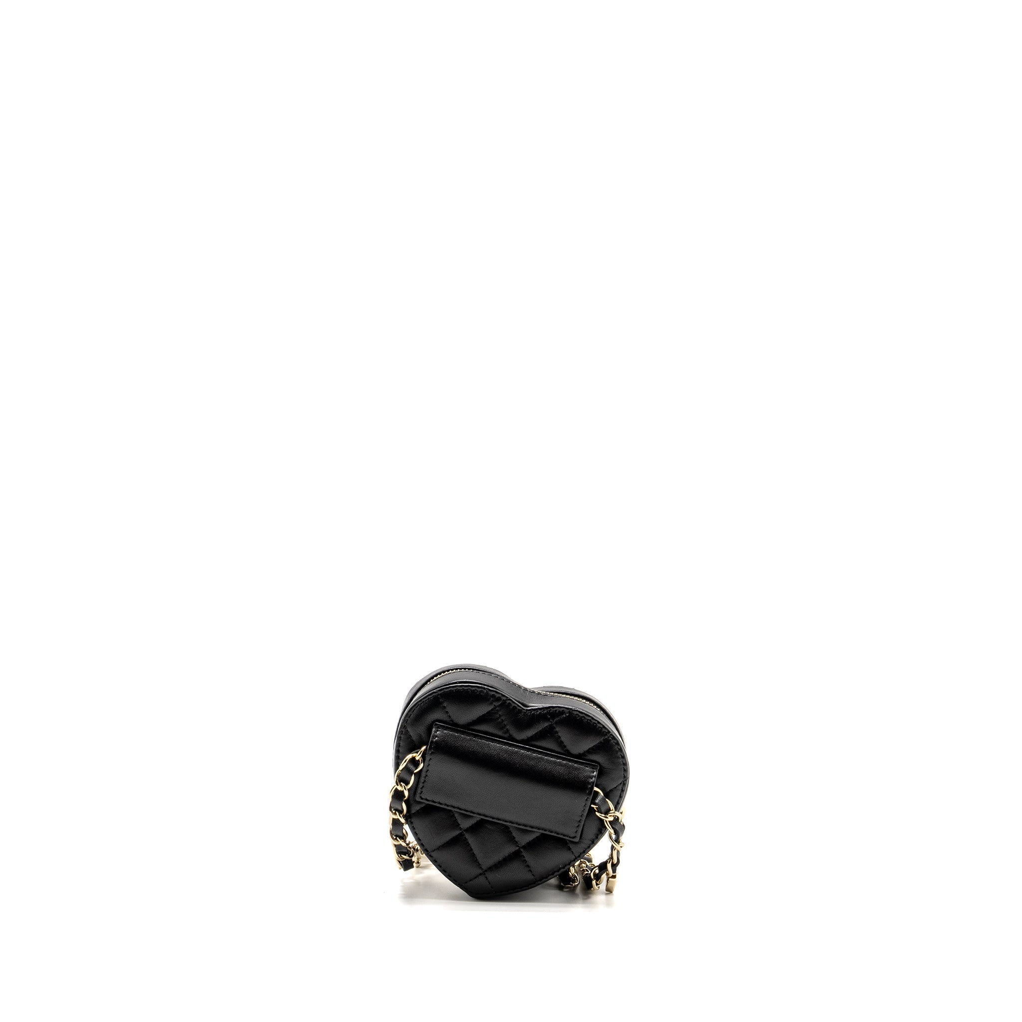 CHANEL 22S HEART BELT BAG LAMBSKIN BLACK LGHW